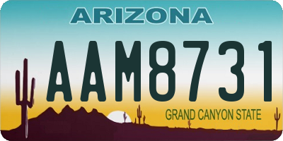 AZ license plate AAM8731