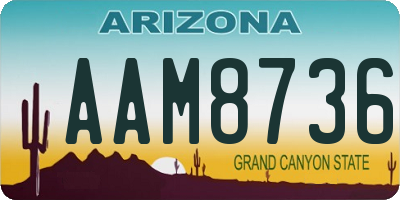 AZ license plate AAM8736