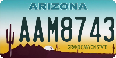 AZ license plate AAM8743