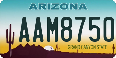 AZ license plate AAM8750