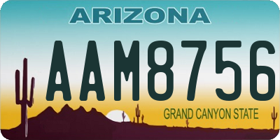 AZ license plate AAM8756