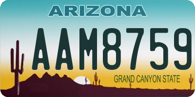 AZ license plate AAM8759