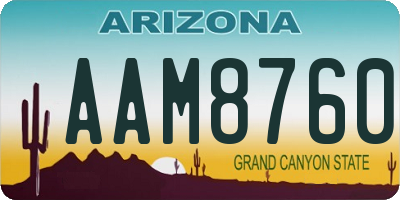 AZ license plate AAM8760