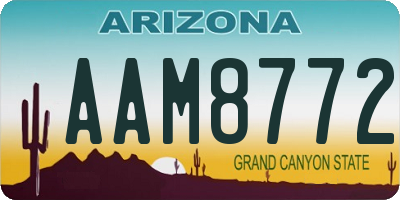 AZ license plate AAM8772