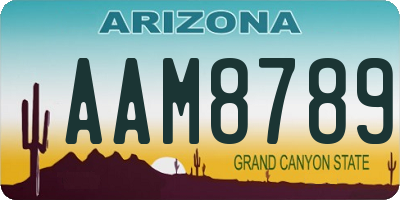 AZ license plate AAM8789