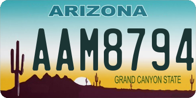AZ license plate AAM8794