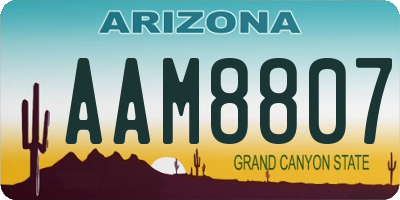AZ license plate AAM8807