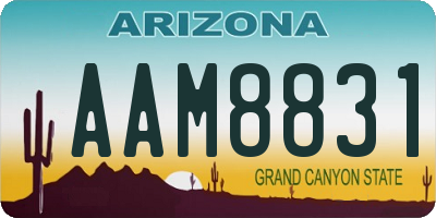 AZ license plate AAM8831