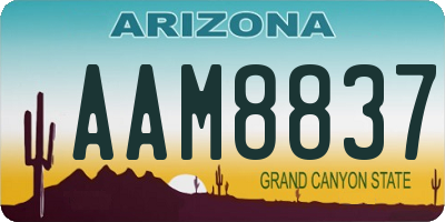AZ license plate AAM8837