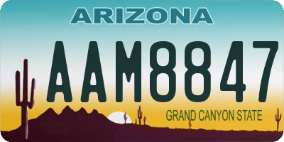 AZ license plate AAM8847