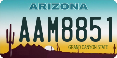 AZ license plate AAM8851