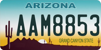 AZ license plate AAM8853