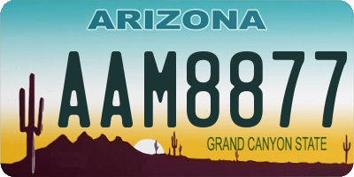 AZ license plate AAM8877