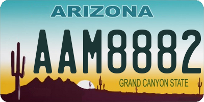 AZ license plate AAM8882