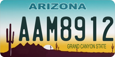 AZ license plate AAM8912