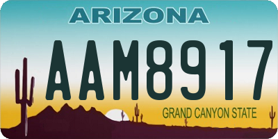 AZ license plate AAM8917