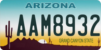 AZ license plate AAM8932