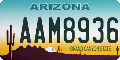 AZ license plate AAM8936