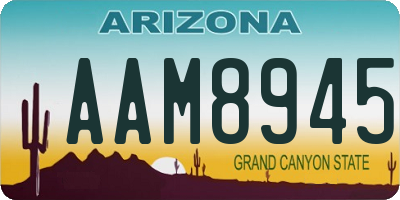 AZ license plate AAM8945
