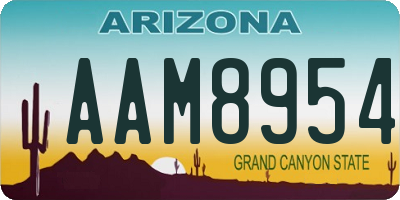 AZ license plate AAM8954
