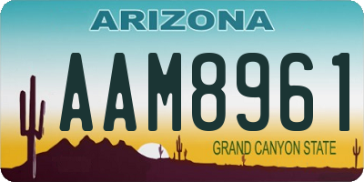 AZ license plate AAM8961