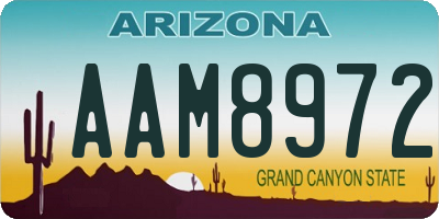 AZ license plate AAM8972