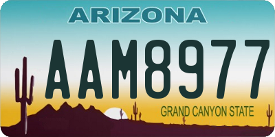 AZ license plate AAM8977