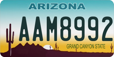 AZ license plate AAM8992