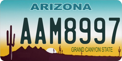 AZ license plate AAM8997