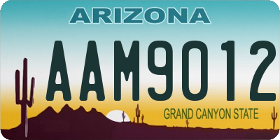 AZ license plate AAM9012