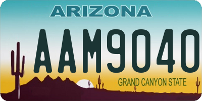 AZ license plate AAM9040