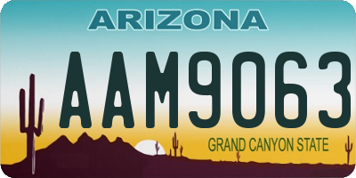 AZ license plate AAM9063