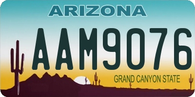 AZ license plate AAM9076