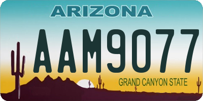 AZ license plate AAM9077