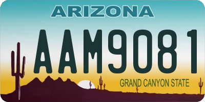 AZ license plate AAM9081