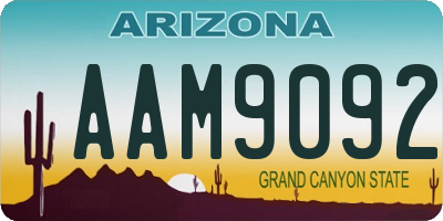 AZ license plate AAM9092