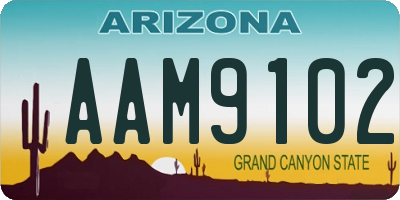 AZ license plate AAM9102