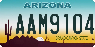 AZ license plate AAM9104