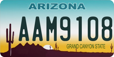AZ license plate AAM9108