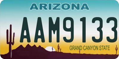 AZ license plate AAM9133