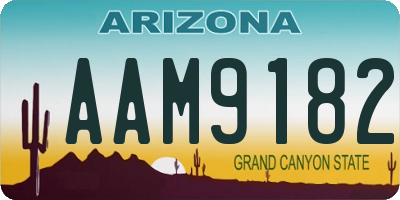 AZ license plate AAM9182