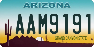 AZ license plate AAM9191