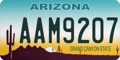 AZ license plate AAM9207