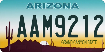 AZ license plate AAM9212