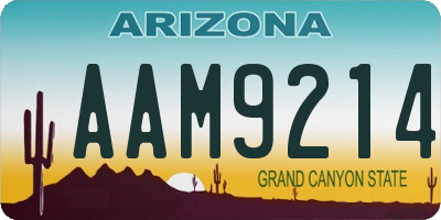 AZ license plate AAM9214