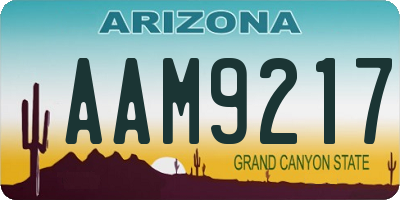 AZ license plate AAM9217