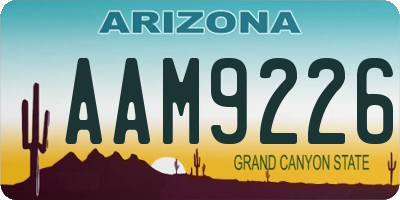 AZ license plate AAM9226