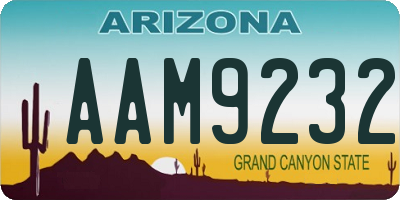 AZ license plate AAM9232
