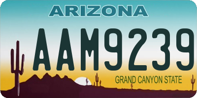 AZ license plate AAM9239