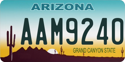 AZ license plate AAM9240